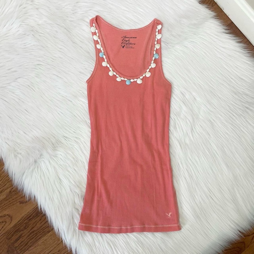 Vintage Y2K orange seashells tank top by American Eagle 🧡